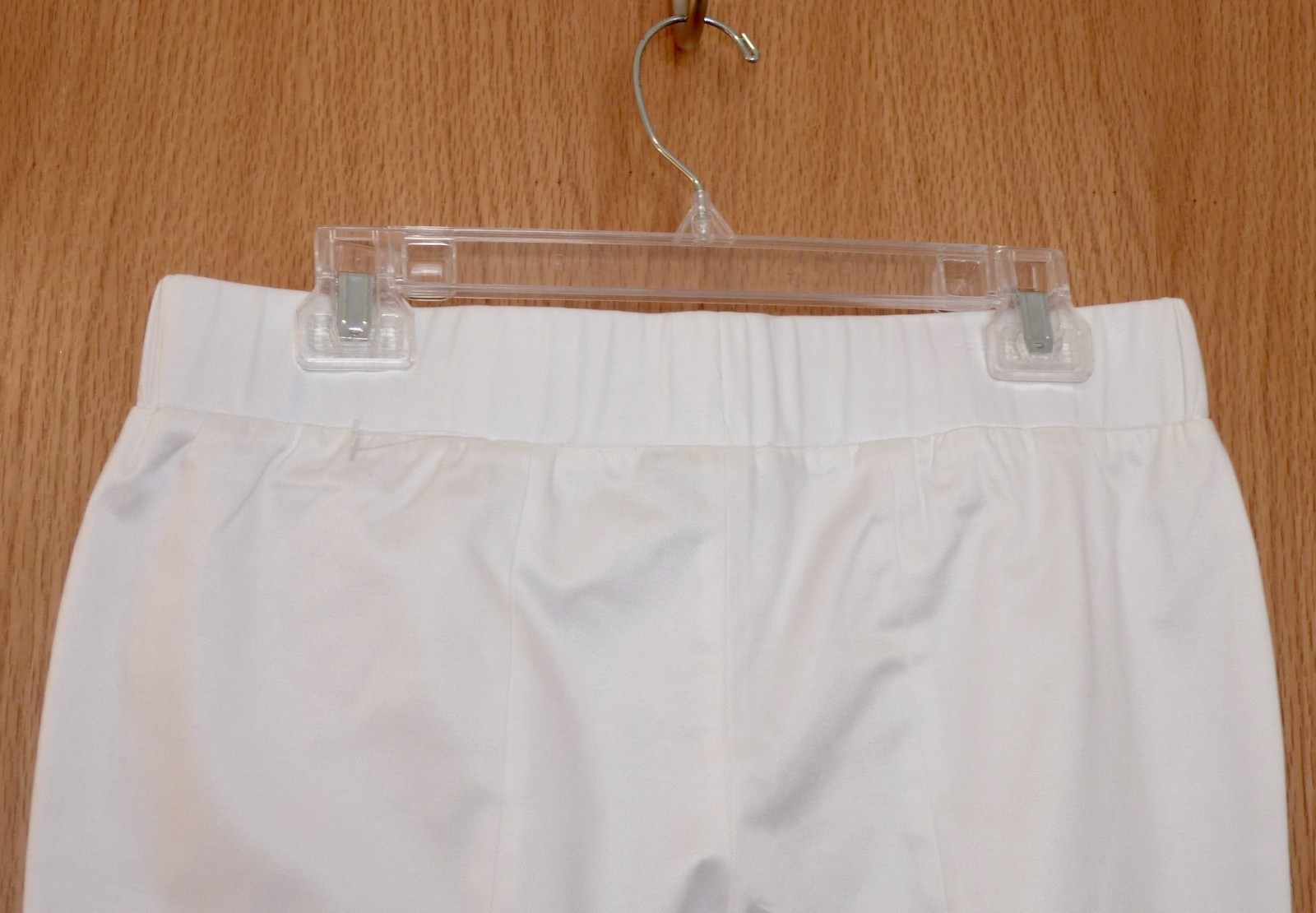 MING WANG White Twill Pants Stretch Waist S NWT!