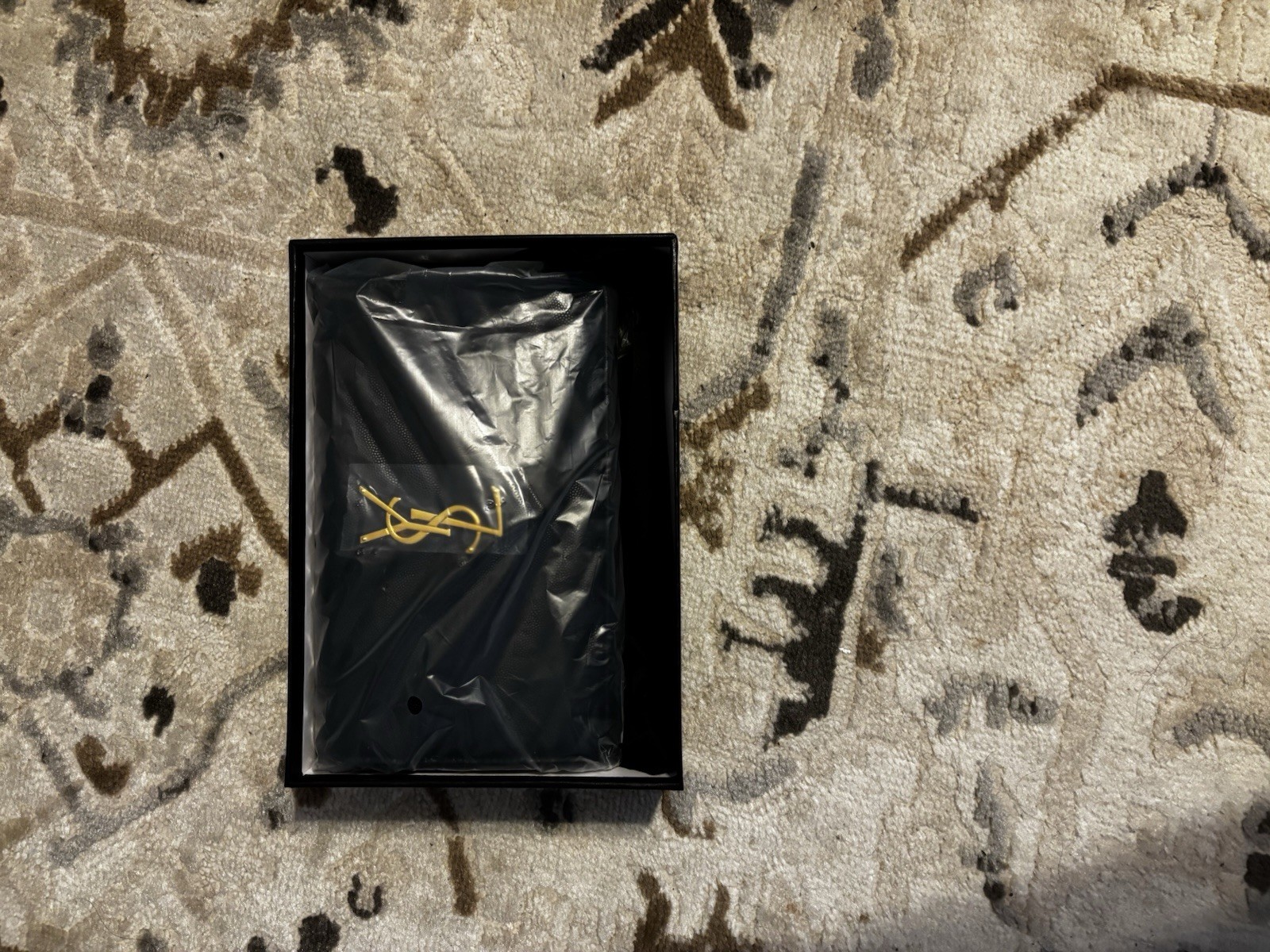 Saint Laurent YSL Envelope Black Quilted Chevron Chain Crossbody w/ Box Dust Bag