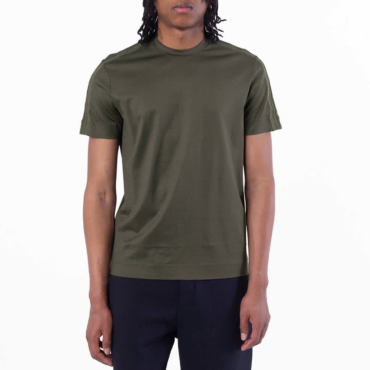 Emporio Armani Logo Tape Lyocell-Blend T-Shirt, Size Small