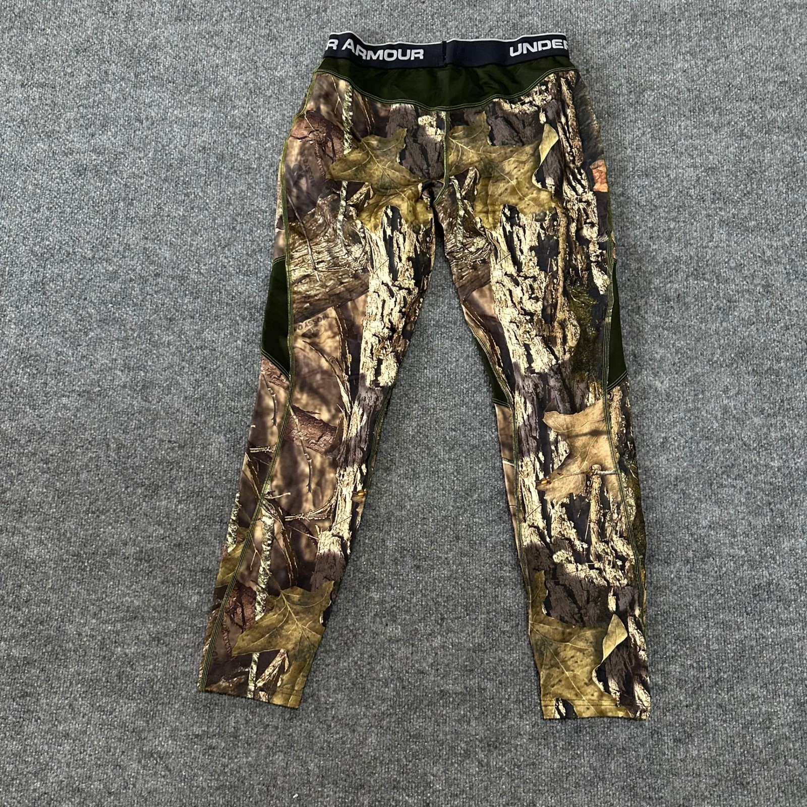 Under Armour Leggings Mens Large Mossy Oak Camo ColdGear Infrared Fitted Hunting