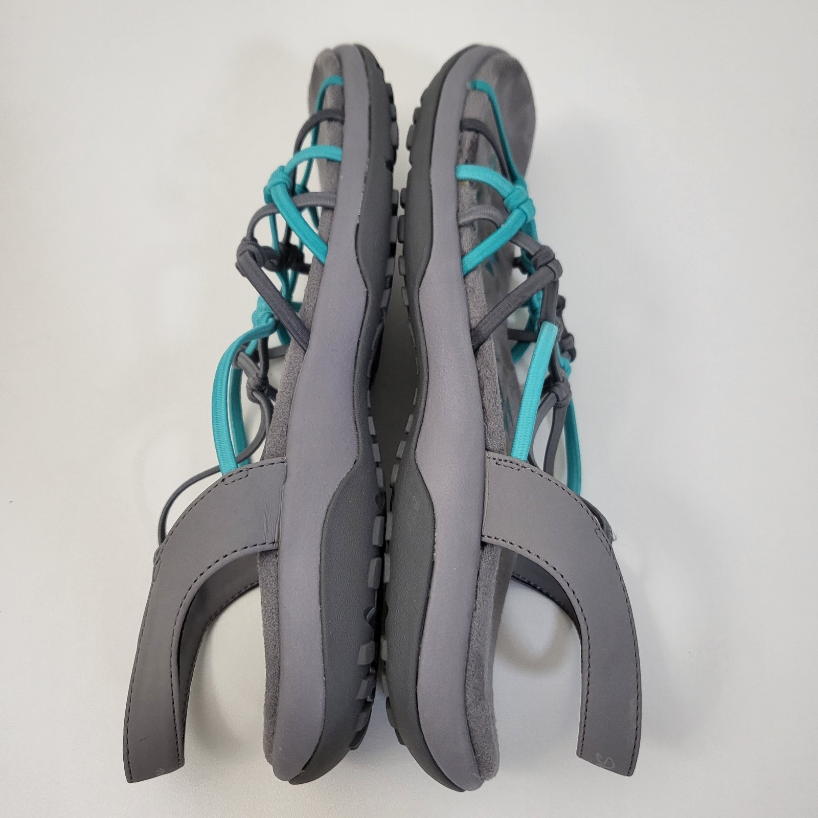 SKECHERS Reggae Slim Forget Me Knot Sport Sandals Womens 9 Gray Aqua Outdoors