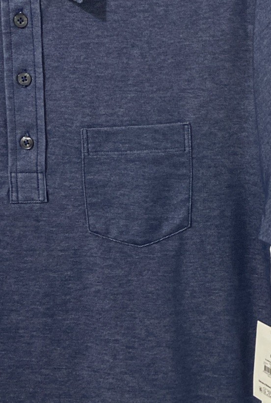 Free Assembly Men’s Collared 3-Button Placket Polo Shirt Blue Indigo Size Medium