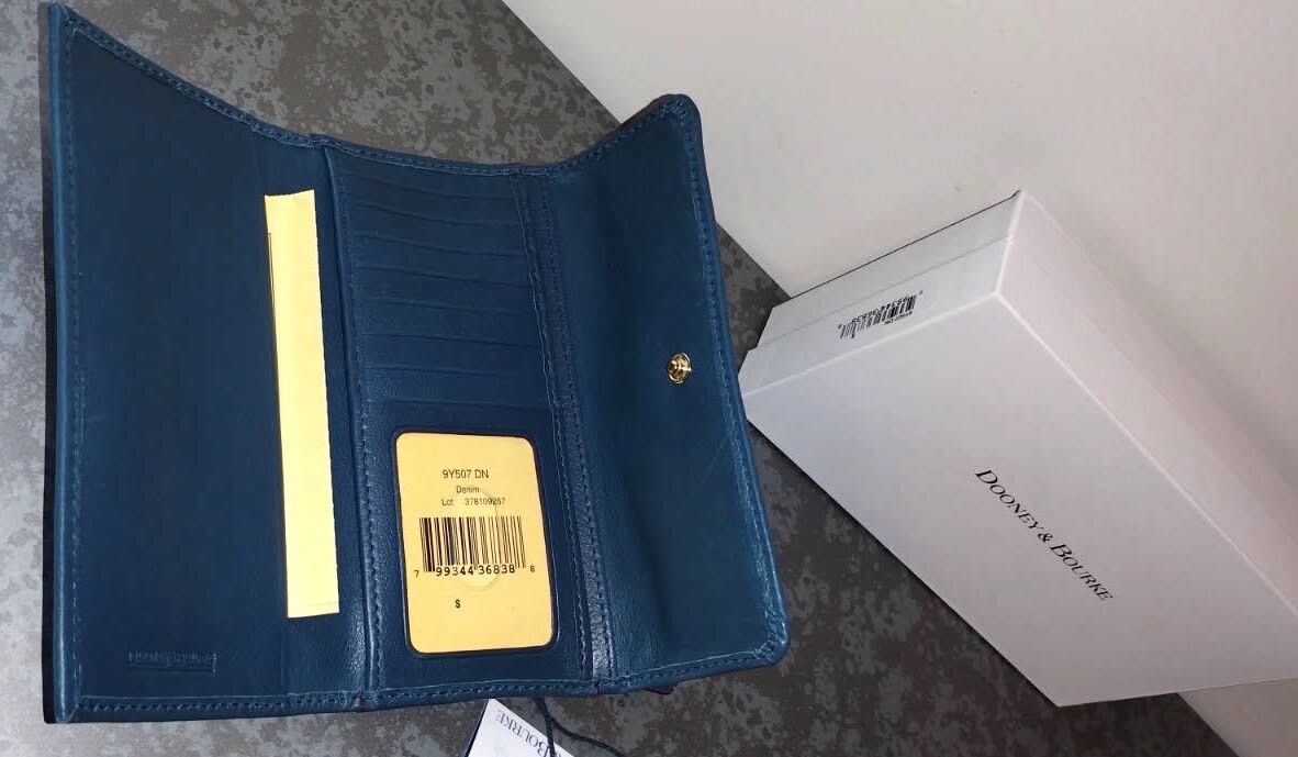 Dooney & Bourke Florentine Continental Clutch Leather Denim 9Y507 DN NWT