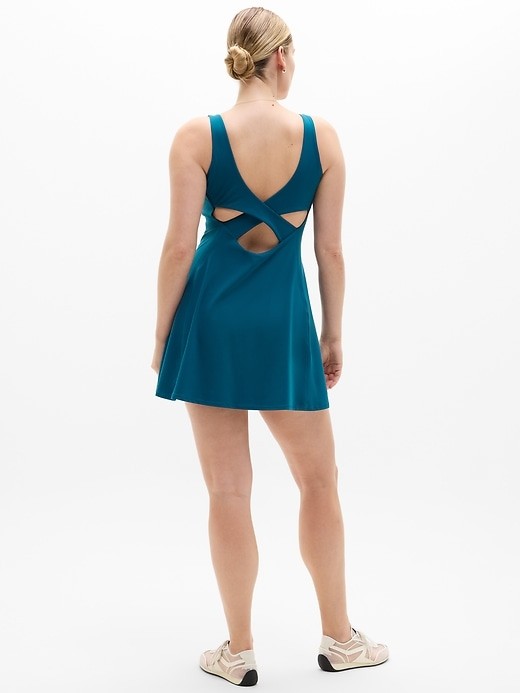 Athleta M Medium Salutation Strappy Dress Coastal Teal NWT Outdoor Active