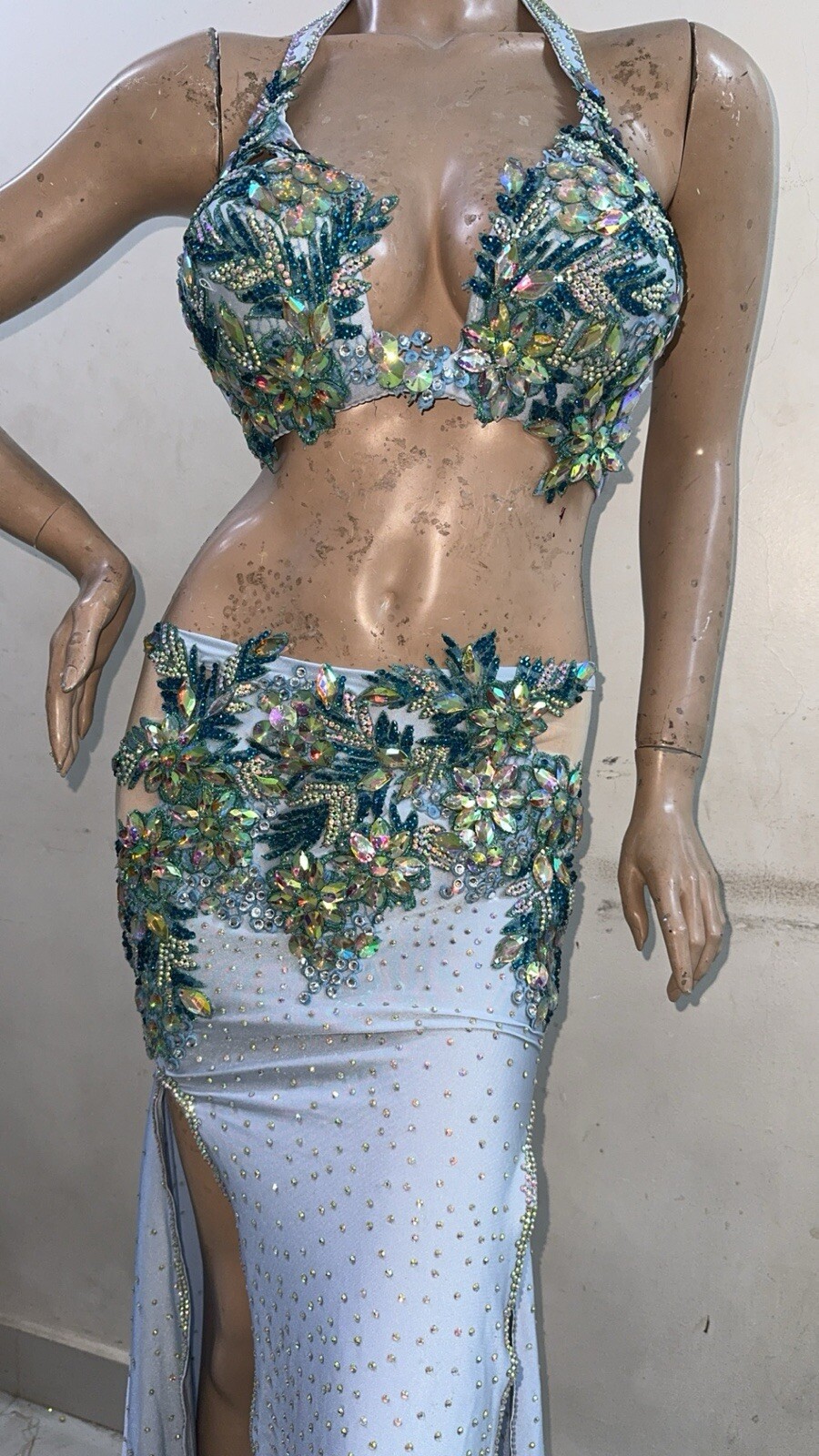 Costume Belly Dance Egypt bra & skirt & accessories orginal handmade