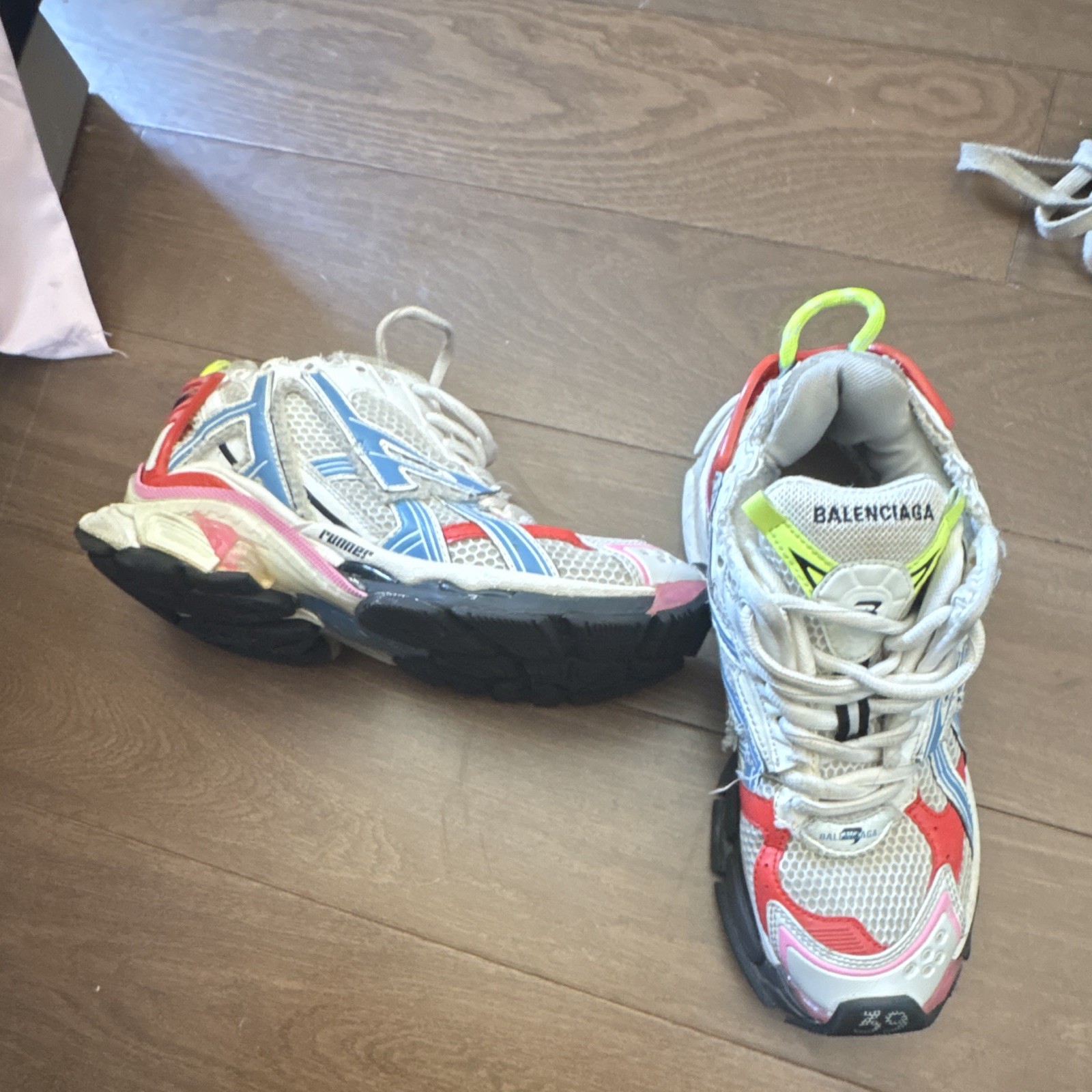 Balenciaga Runner Colorblock Mesh Lace-Up Low Top Men’s Sneakers Multi-Color