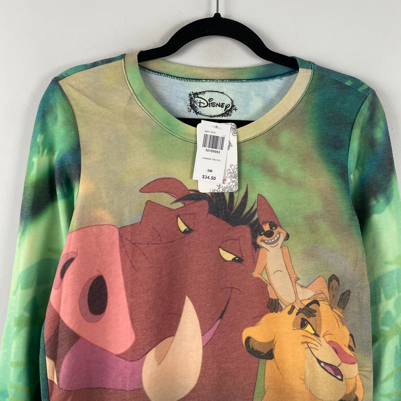 Disney The Lion King TRIO Sweatshirt S Timon Pumbaa Simba Ladies Pullover Top