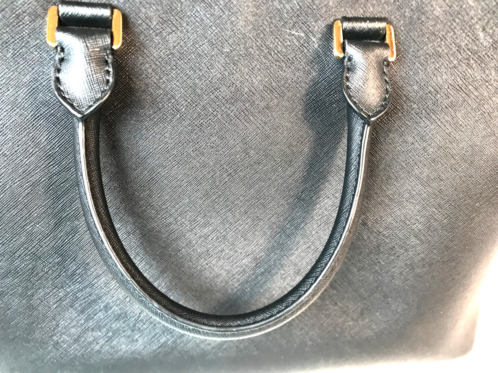 Michael Kors Savannah Large Saffiano Leather Satchel Black Crossbody Handbag