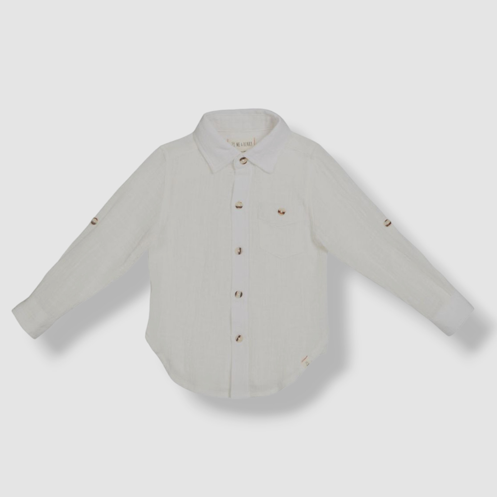 $46 Me & Henry Kid’s Boy’s White Merchant Collared Button-Up Shirt Size 2/3Y