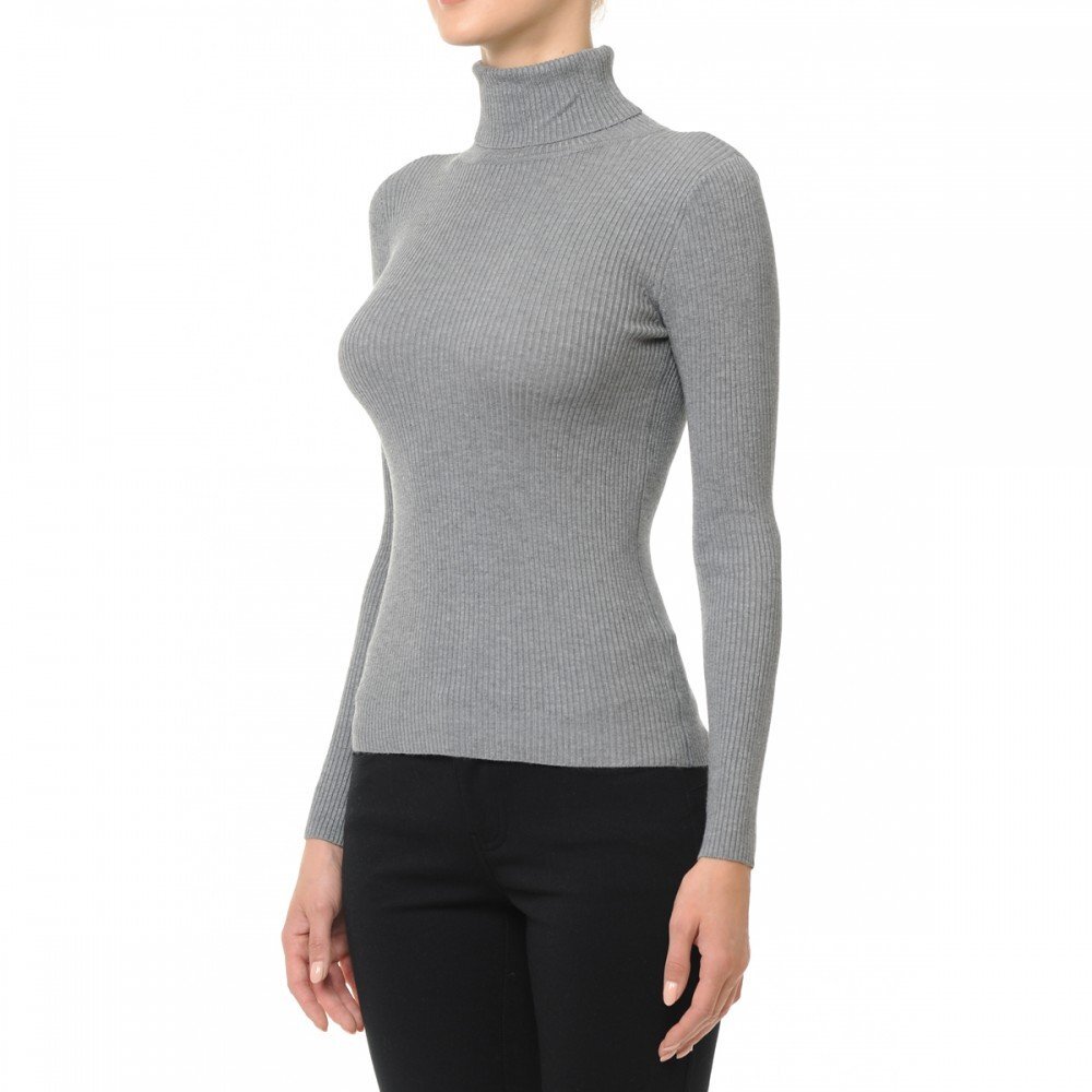 Ambiance TURTLENECK Ribbed LONG SLEEVE FINE-GAUGE SWEATER TOP