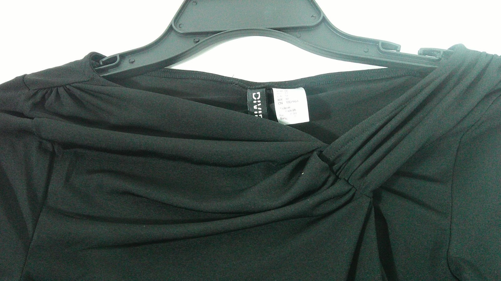 H & M Divided Black Ruched Blouse Size M
