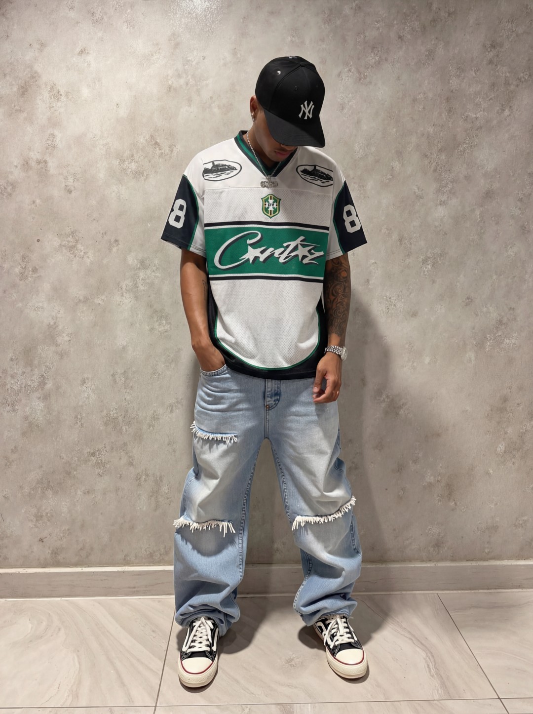 Corteiz Jersey V-neck Tee New 88