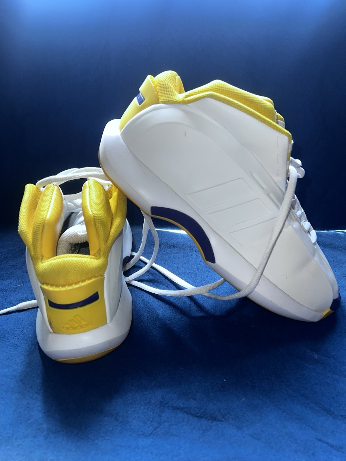 adidas Crazy 1 Kobe Men’s Mid Top Lace-Up Athletic Sneakers White Yellow Purple
