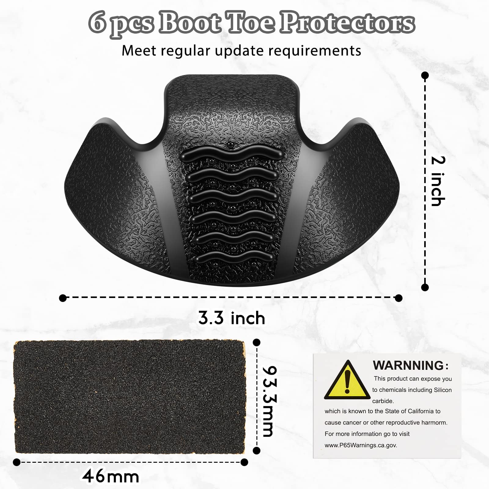 Jadive 6 Pcs Boot Toe Guards Protector Simple One Size, Mixed Color