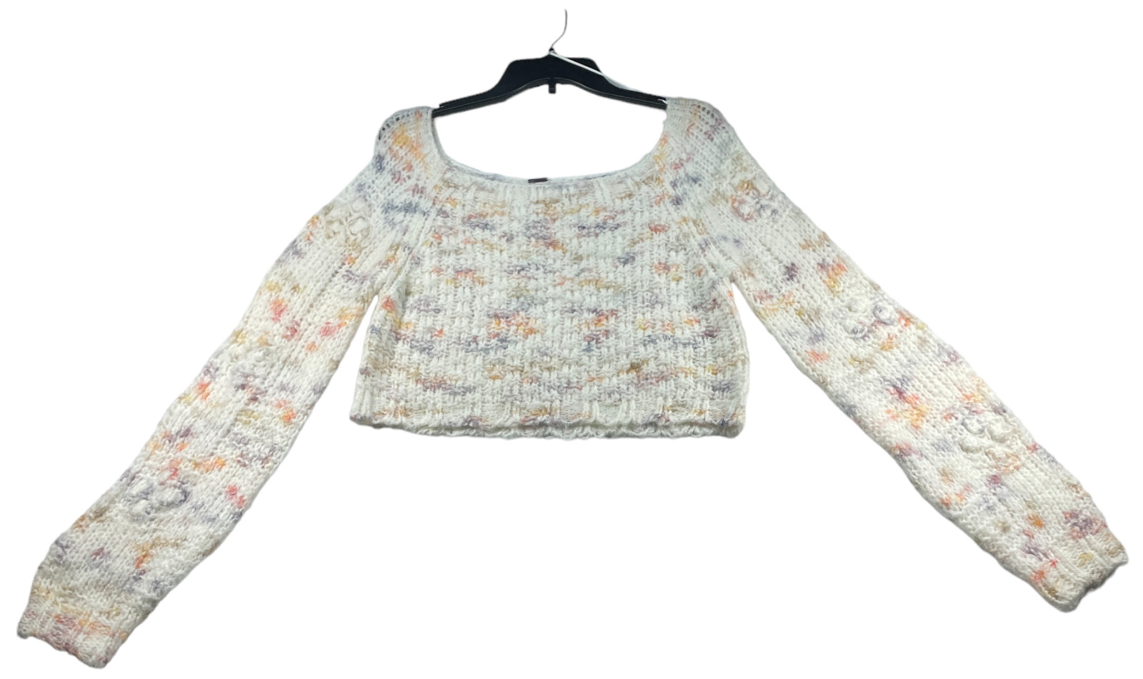 Free People Sweater Womens size Medium Ivory Multicolor Knit Sunset Cloud New