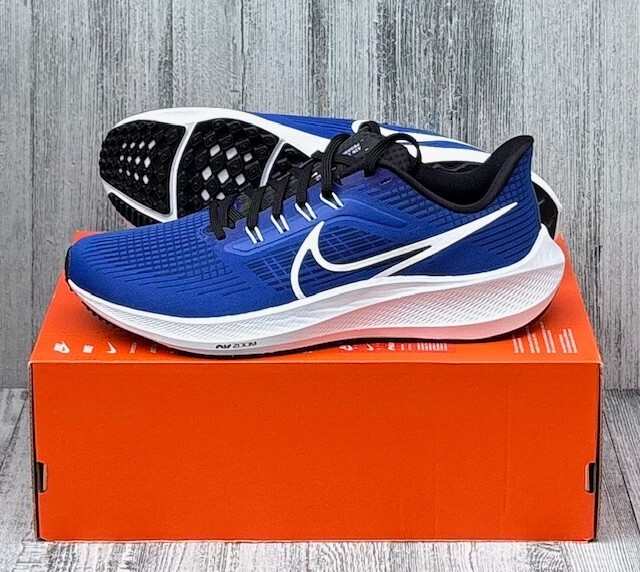 MENS NIKE AIR ZOOM PEGASUS 39 RUNNING SHOES / SIZE 12 / RACER BLUE-WHITE-BLACK