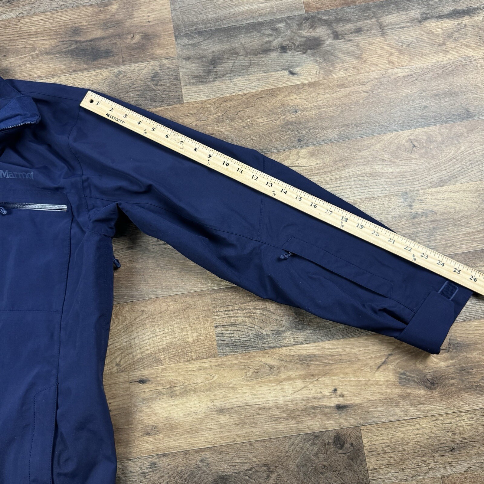 Marmot Women’s Size Large Shell Jacket Blue Chest Zip Pockets