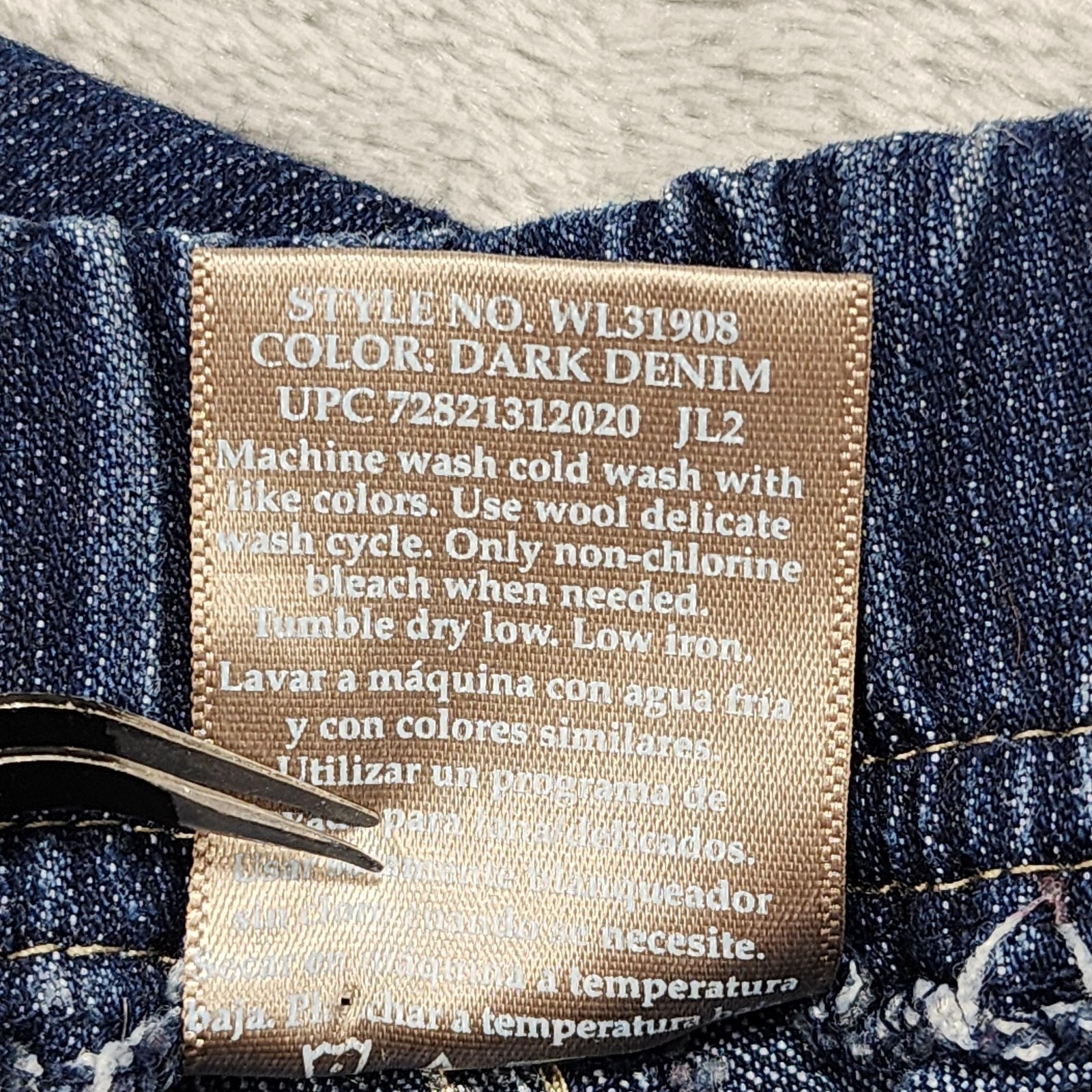 White Stag Jeans Womens XL Blue Dark Wash High Rise Pull On Straight Stretch Leg