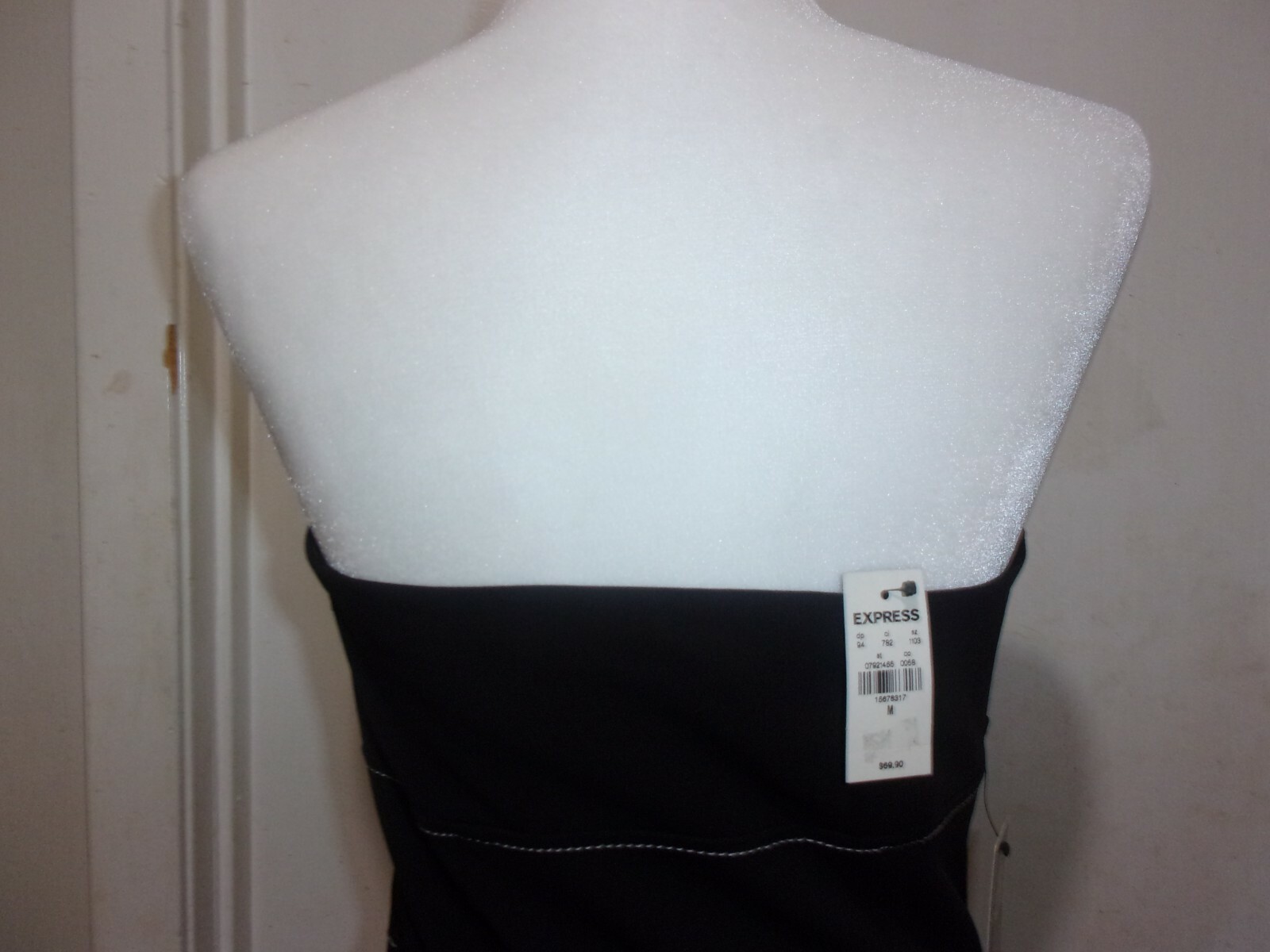 EXPRESS BLACK CONTRAST STITCH STRAPLESS SHEATH DRESS sizes XXS,XS,S,M,L,XL (B145