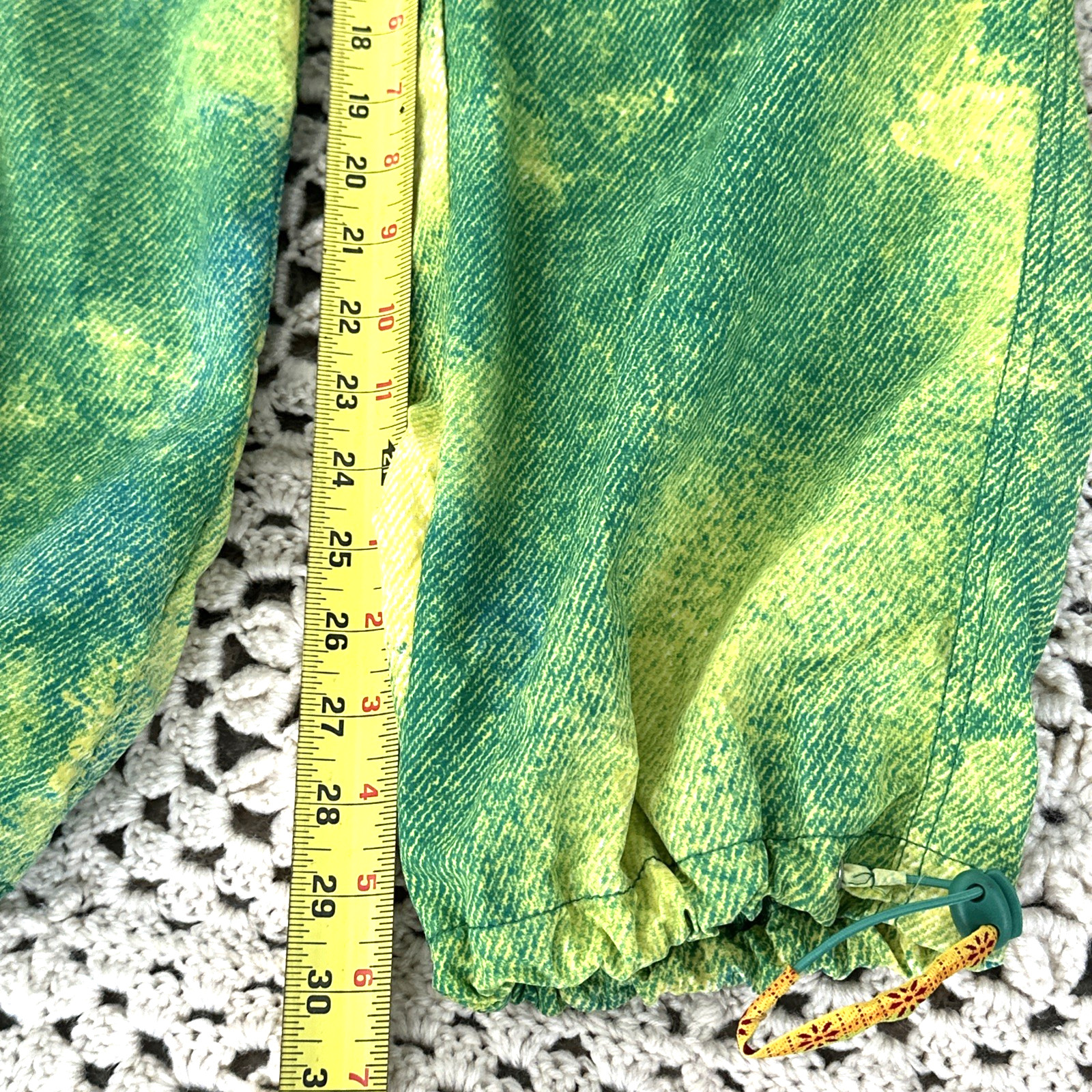 Zumba Pants Womens Green Cargo Parachute Adjustable Ankle Strap XS