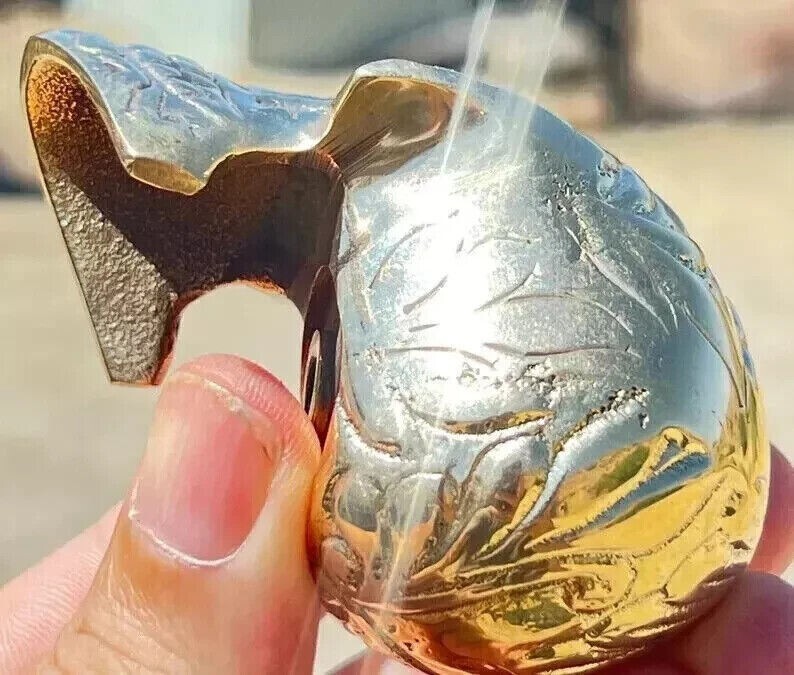 Cane For Wooden Walking Stick Solid Brass Skull Head Handle Walking