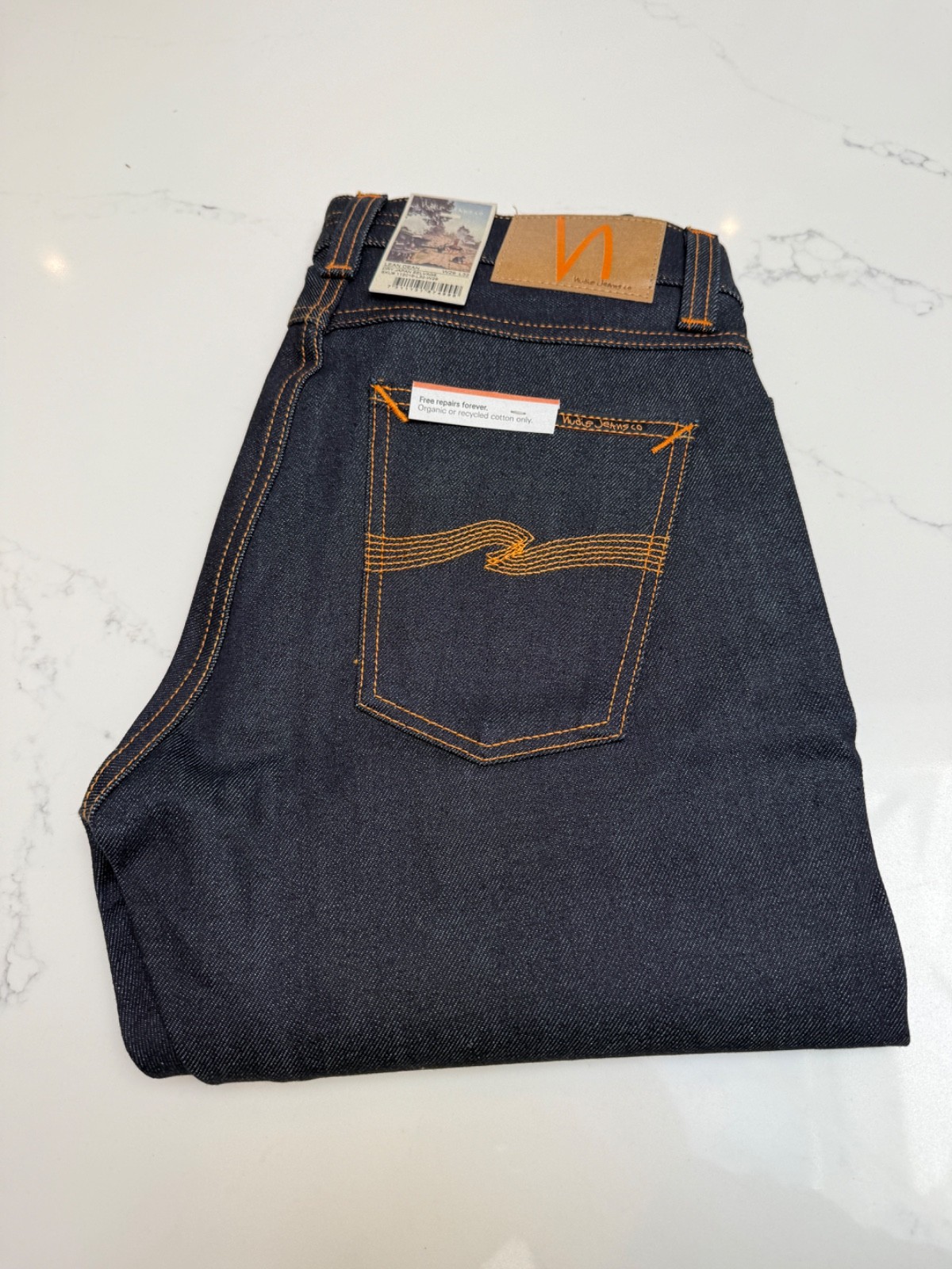 Nudie Jeans Mens Lean Dean Dry Japan Selvage Blue Jeans – W29 x L32 RRP £225