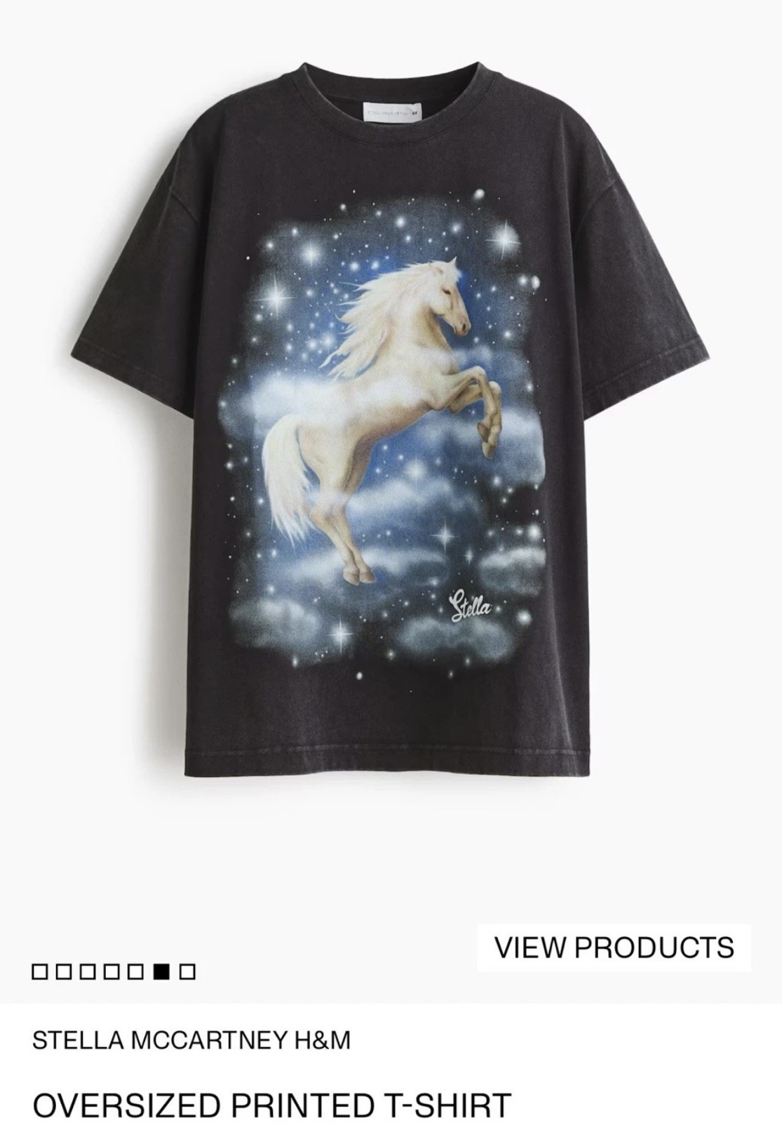 STELLA MCCARTNEY H&M Women’s Oversized Unicorn Graphic T-Shirt XL NWT