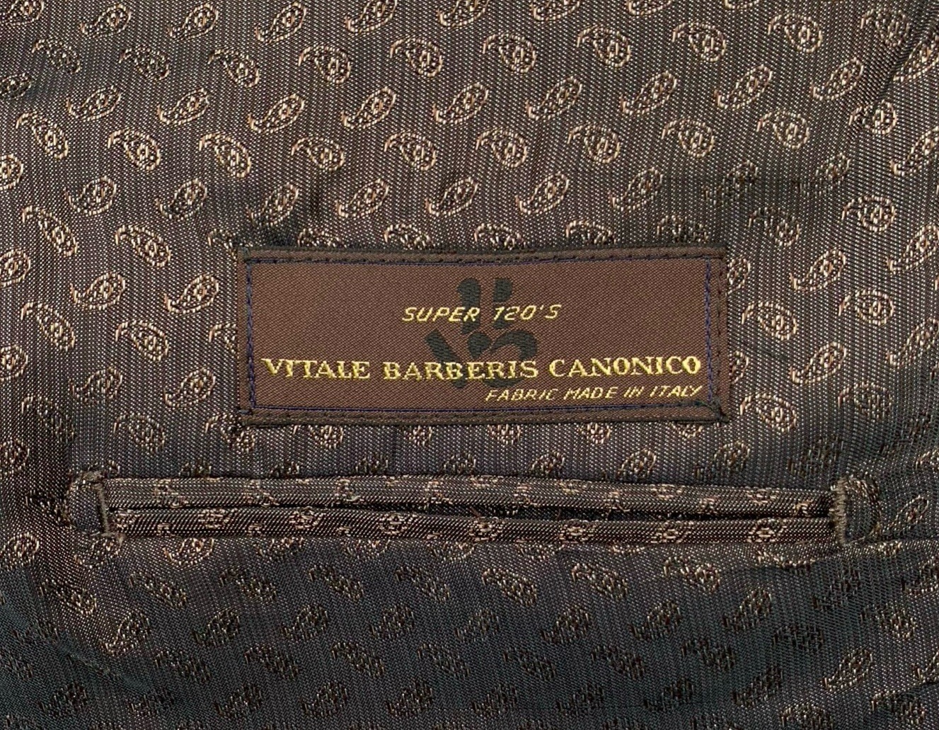 Mens 44 R Joseph Abboud ” Black Label ” Navy Windowpane Flannel Weight Made USA