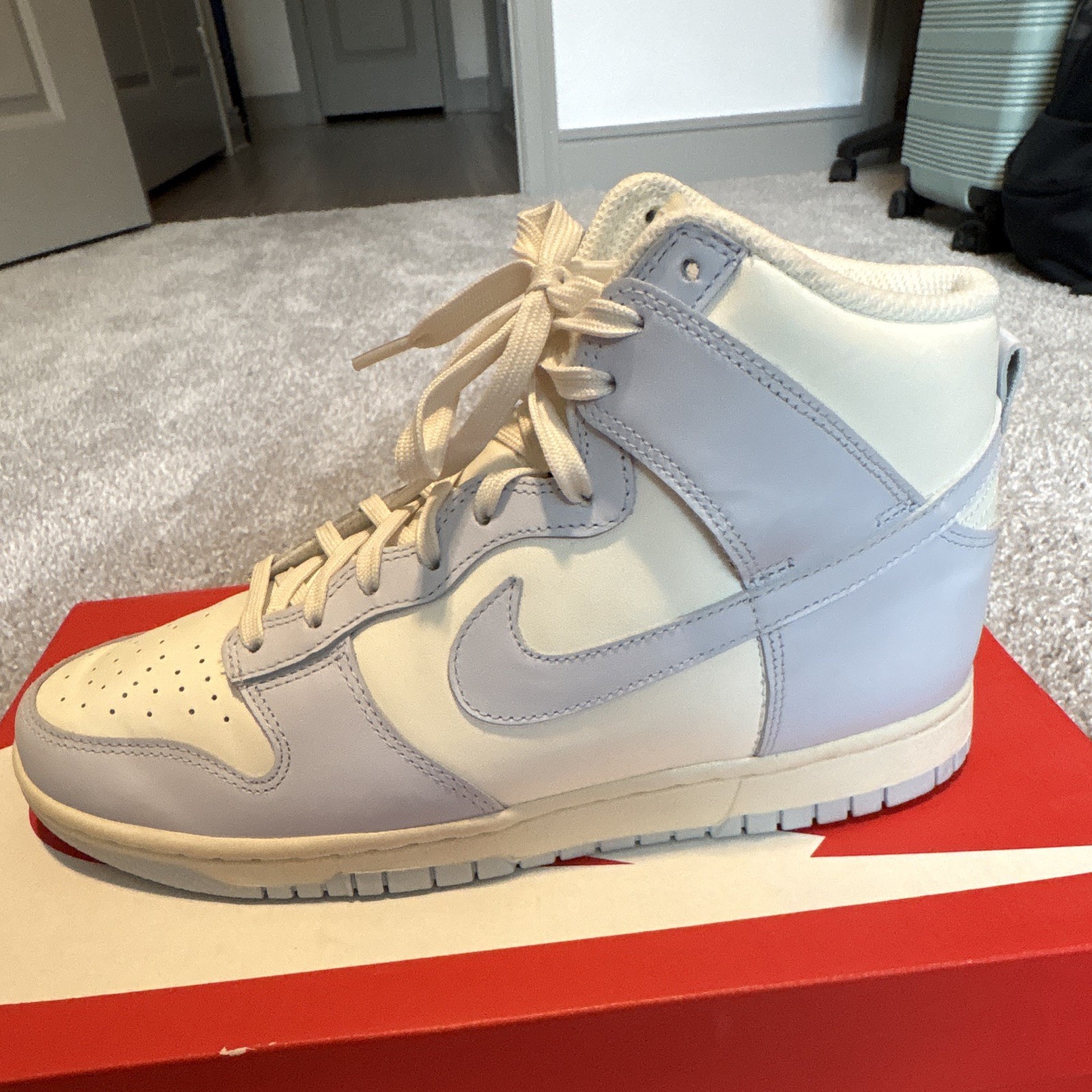 Nike Dunk High Women’s Sail/Football Grey/Pale Ivory High Top Leather DD1869-102