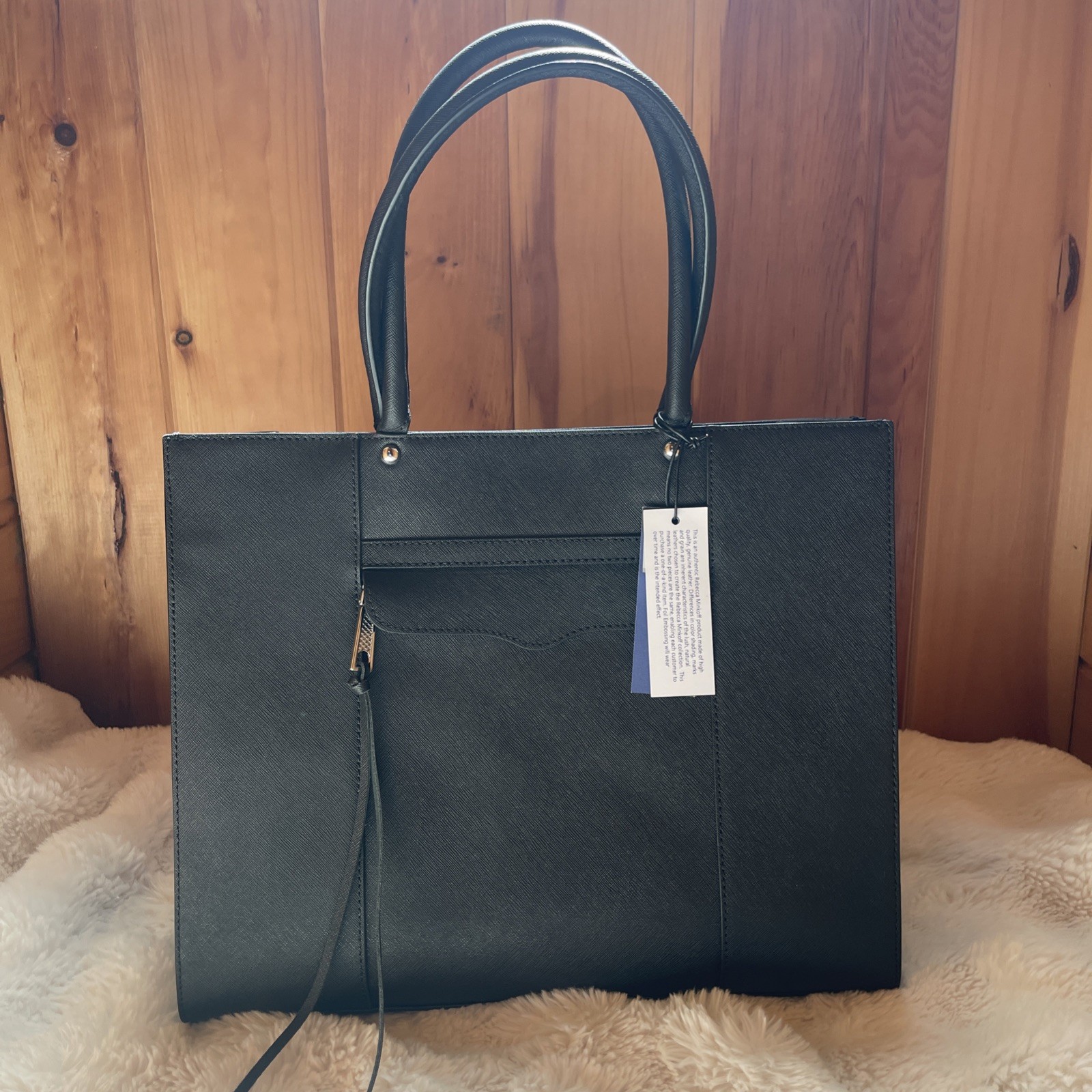 Rebecca Minkoff Medium M.A.B. Tote Black Saffiano Leather Shoulder Bag