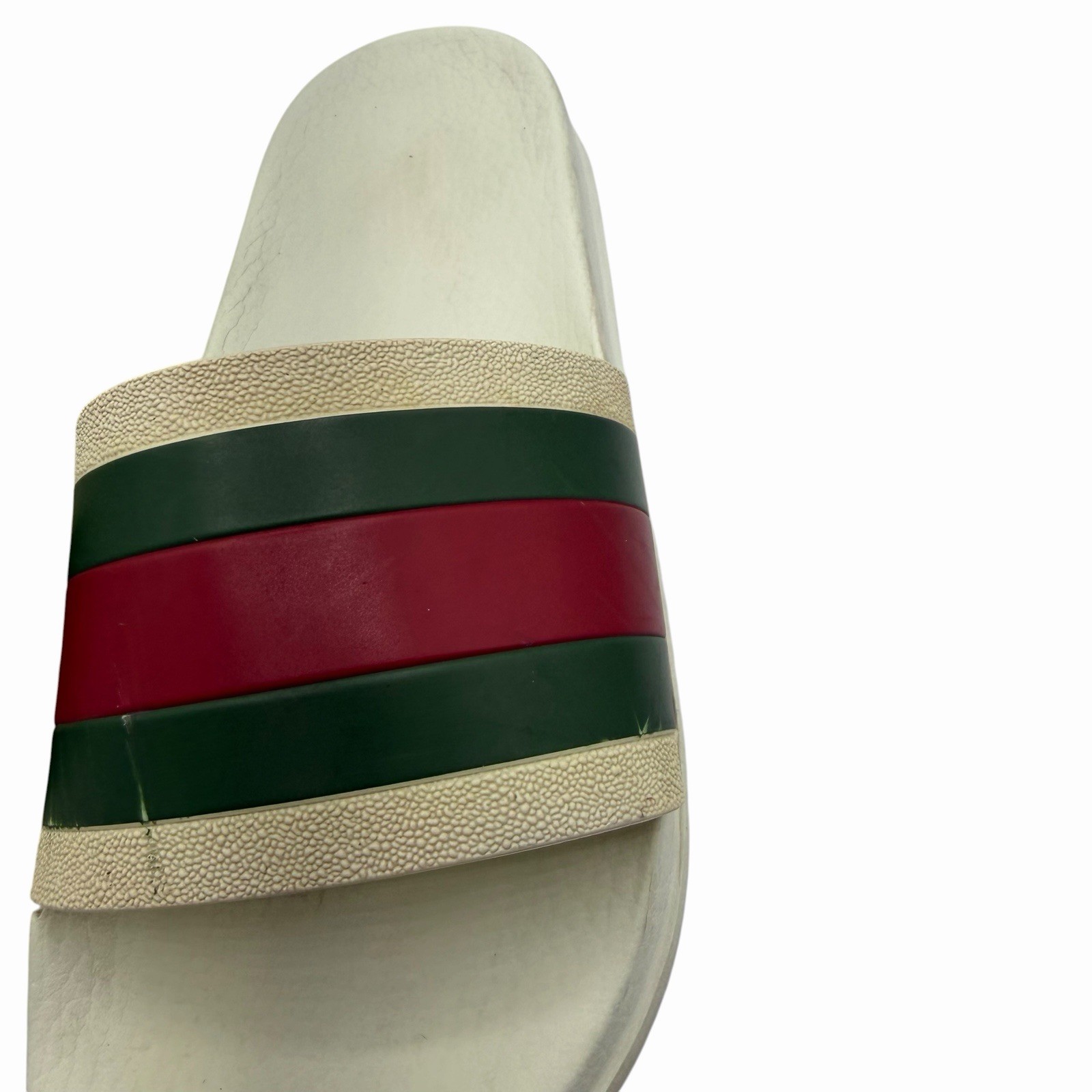 Gucci Men’s Web Rubber Slide Sandals Stripe Size 10 Read Description