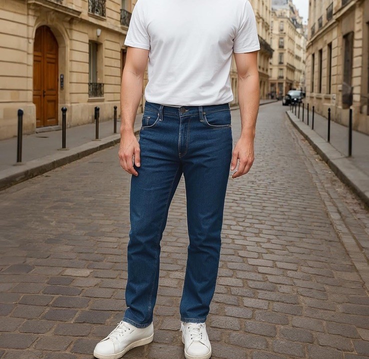 Decrum Men’s Denim Jeans Tapered Casual Pants Blue Size W42 L30
