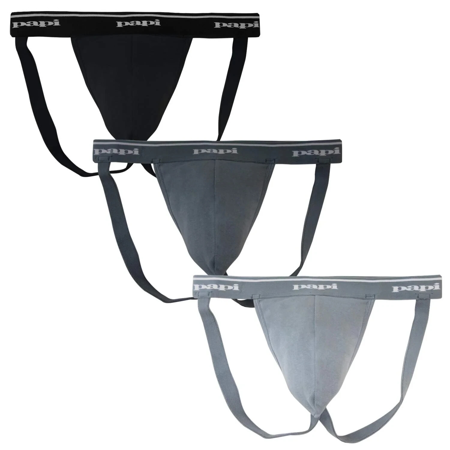 Brand New 3 Pack men’s Papi Sexy Soft touch Pure Cotton Jock Straps Large 36/38