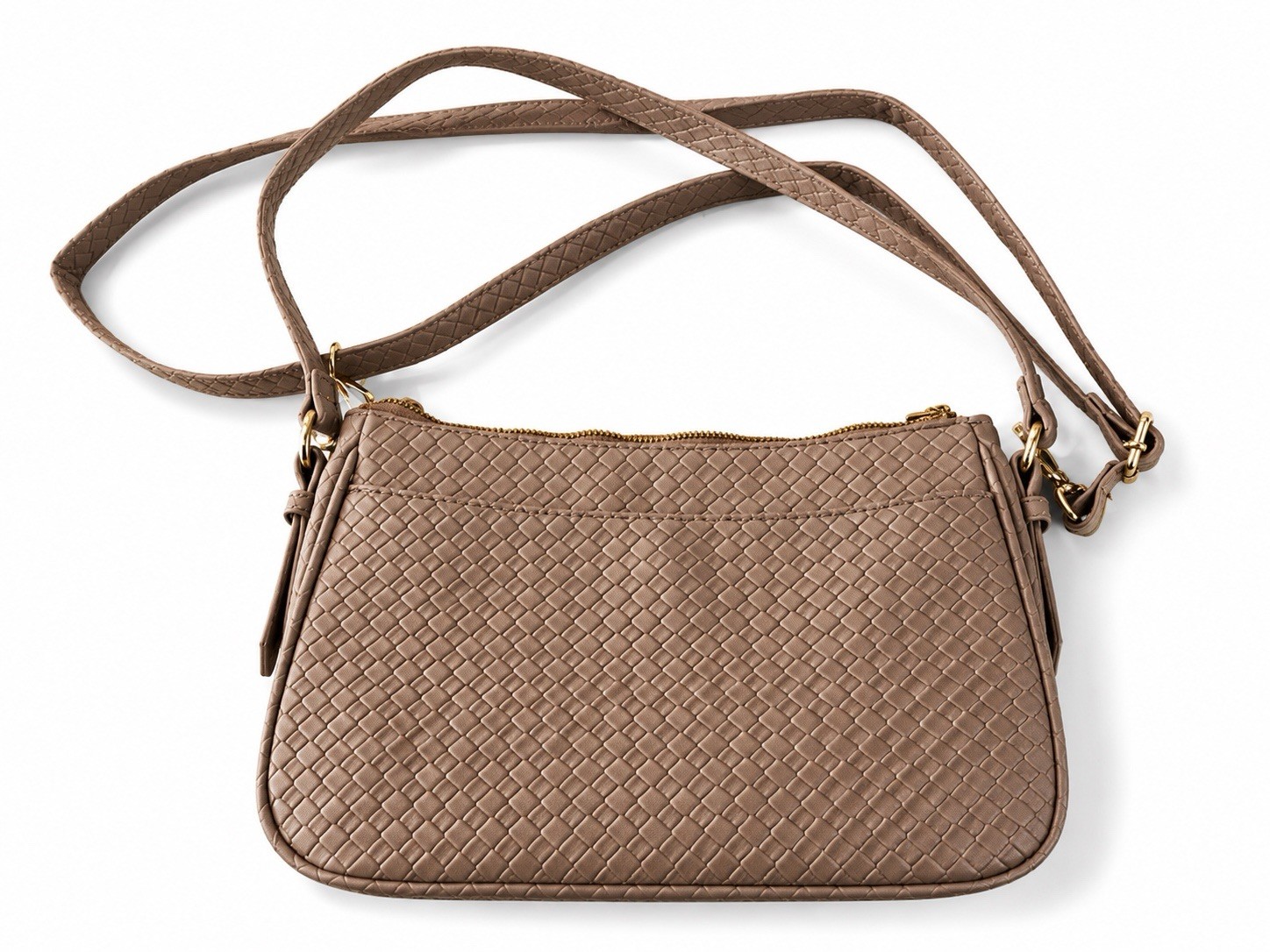 Fiorelli Women’s Taupe Mini Crossbody Bag Zip Detachable Strap Pockets Gold