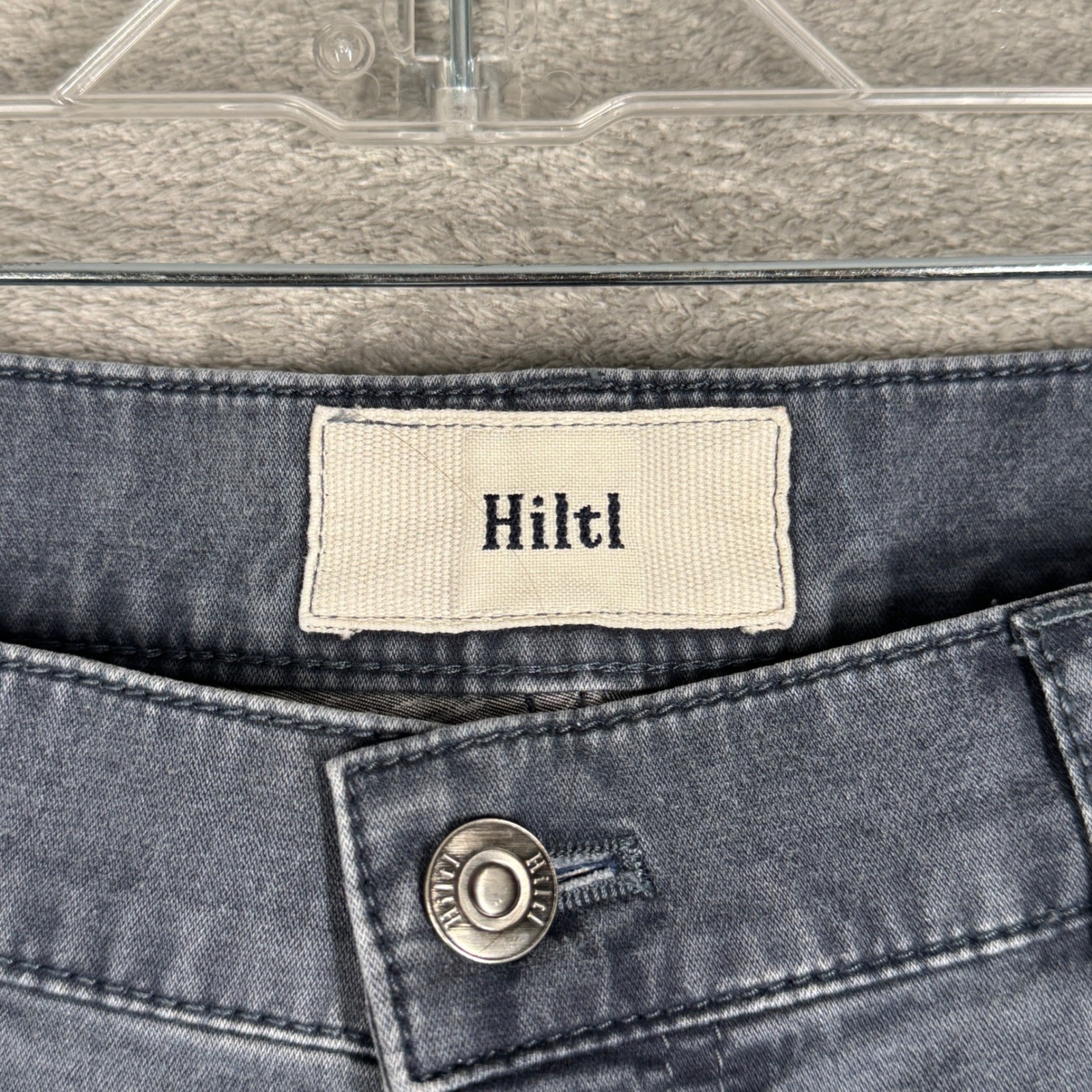 Hiltl Kirk Contemporary Fit Pants Mens 34 Gray Straight Leg Quiet Luxury Casual