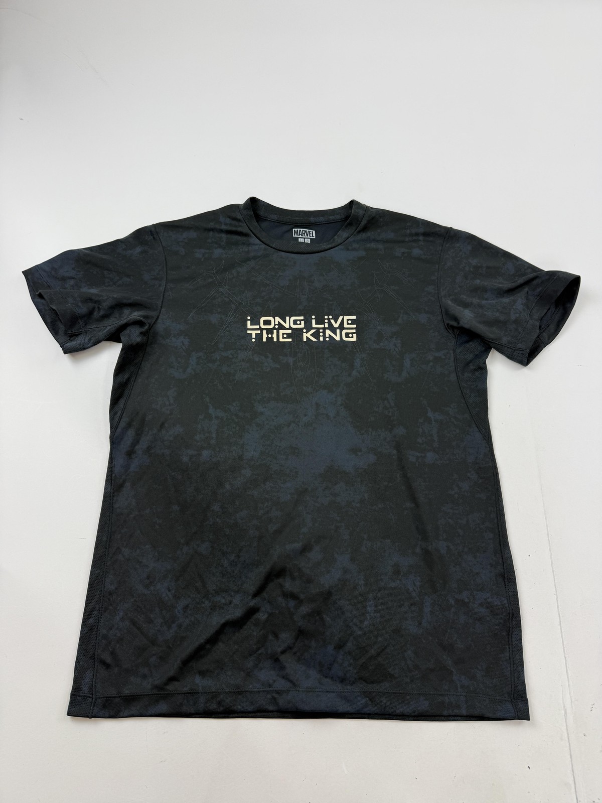 Marvel Shirt Mens Small Black Long Live The King Uniqlo Dry-EX Graphic Tee Top