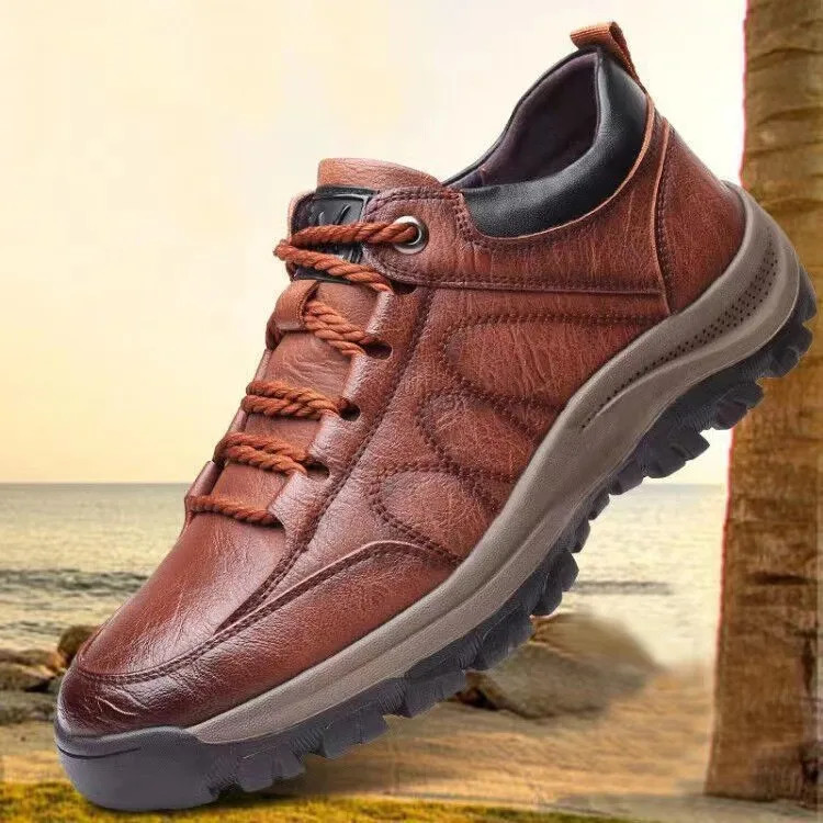 Men’s Casual Outdoor Mountain Shoes Single Cotton British Style Anti-Slip Leathe