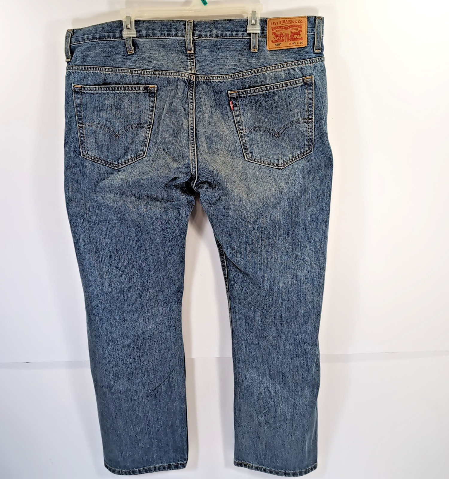 Levis 569 Loose Straight Jeans Mens 40×30 Medium Wash Blue Denim Fits 42×29.5 in
