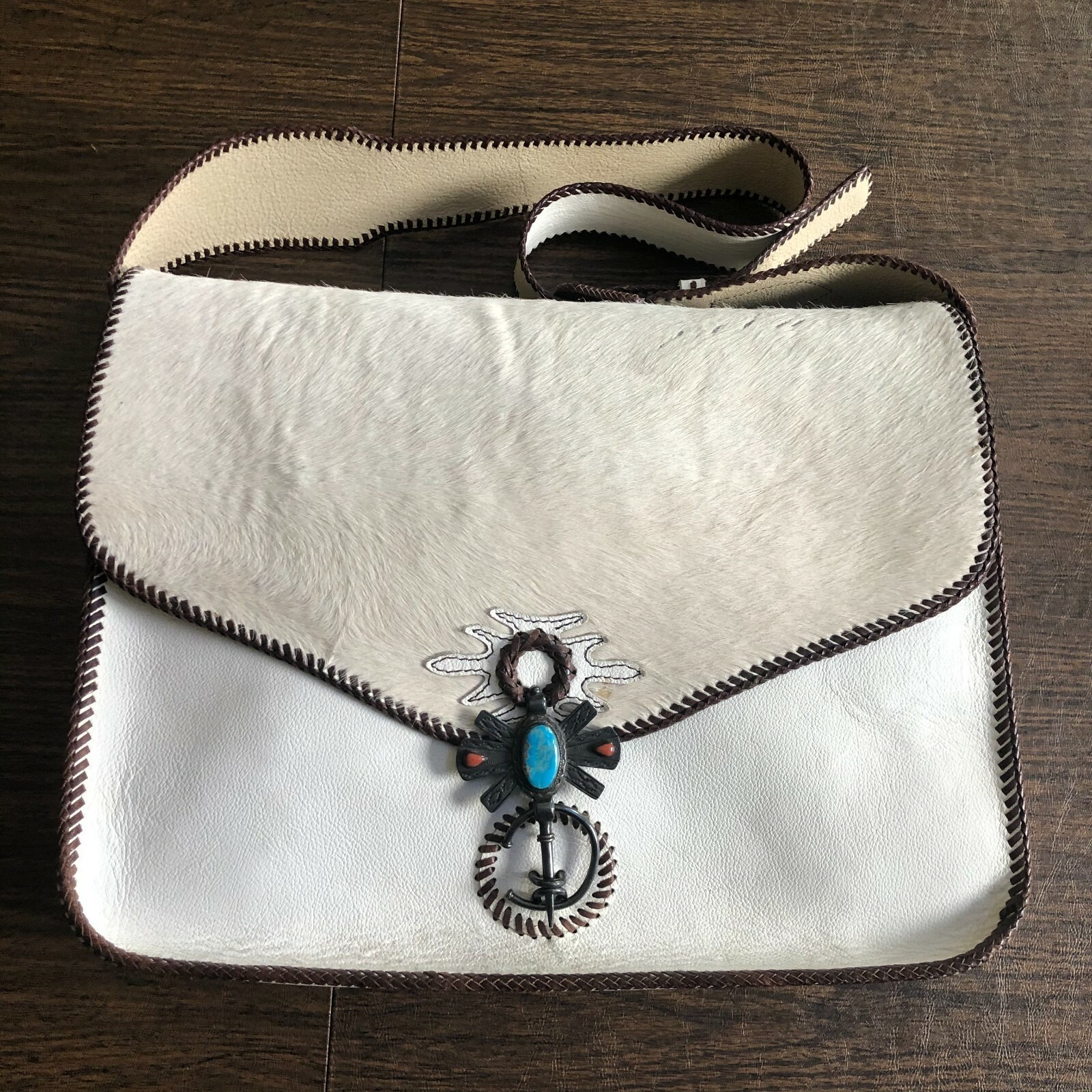 Divine Tribe by Chad Ypon Raw Hide Leather Laptop Satchel Messenger Bag RARE