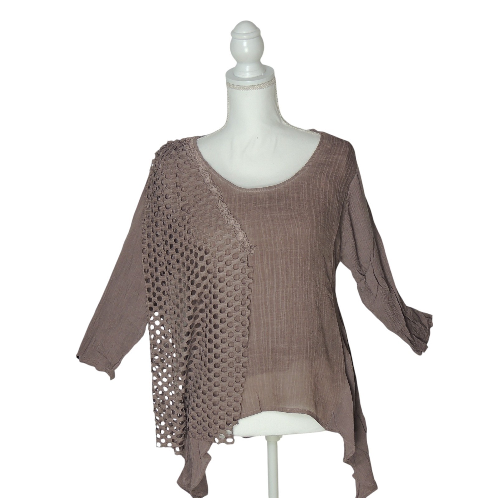Pretty Angel Fairy Whimsical BOHO Lined Blouse Mauve Top Medium