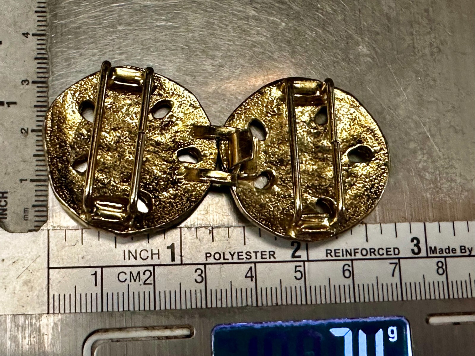 Nautical Starfish Retro Two Piece Interlocking Gold Tone Dotty Smith Belt Buckle