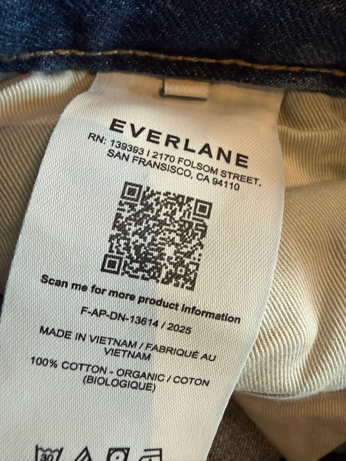 Everlane 27 Regular Organic Cotton Barrel Leg Jeans Dark Wash High Rise Wide Leg