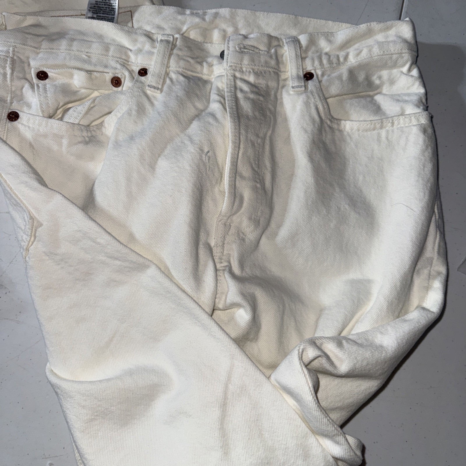 Levi’s 501 Denim Tears 28/30 White Straight Denim Jeans Button 28X30