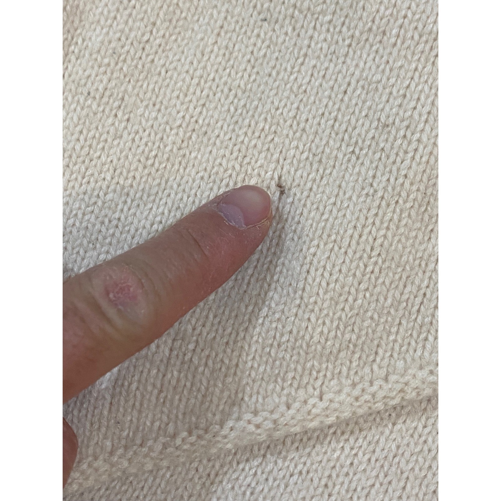 Kith Rhinestone Logo Scarf Cream Wool Cashmere Blend Knit Pointed Hem Unisex
