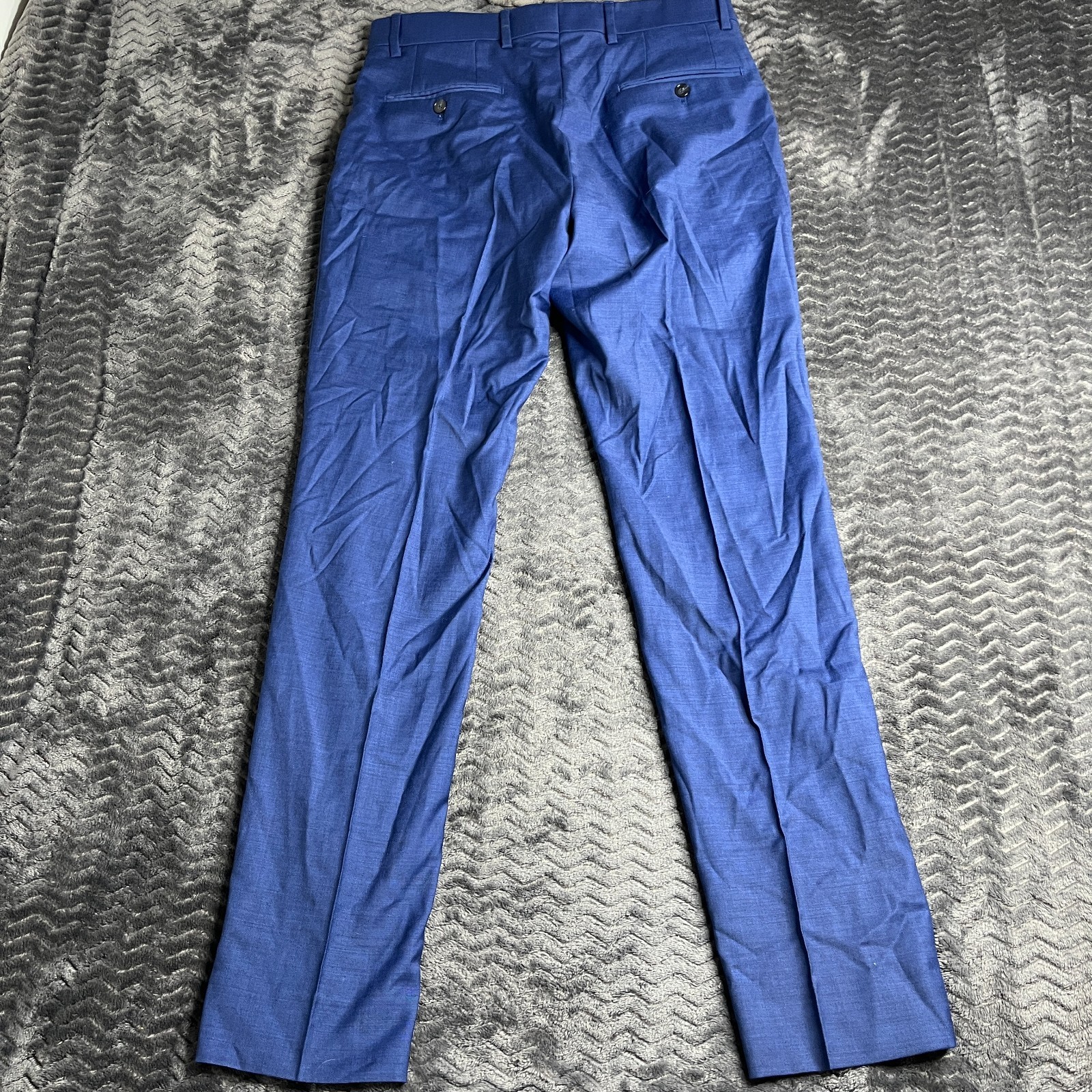 Dress Pants Mens 32×32 Blue Flat Front Relaxed Straight