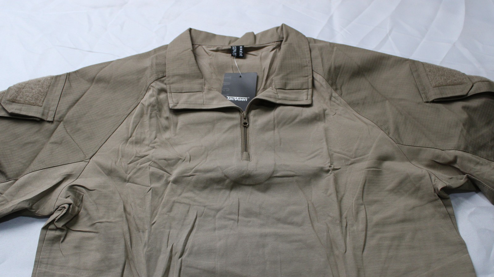 Tacvasen Mens Tactical Long Sleeve Combat Quarter Zip Shirt CN6 Brown Medium NWT