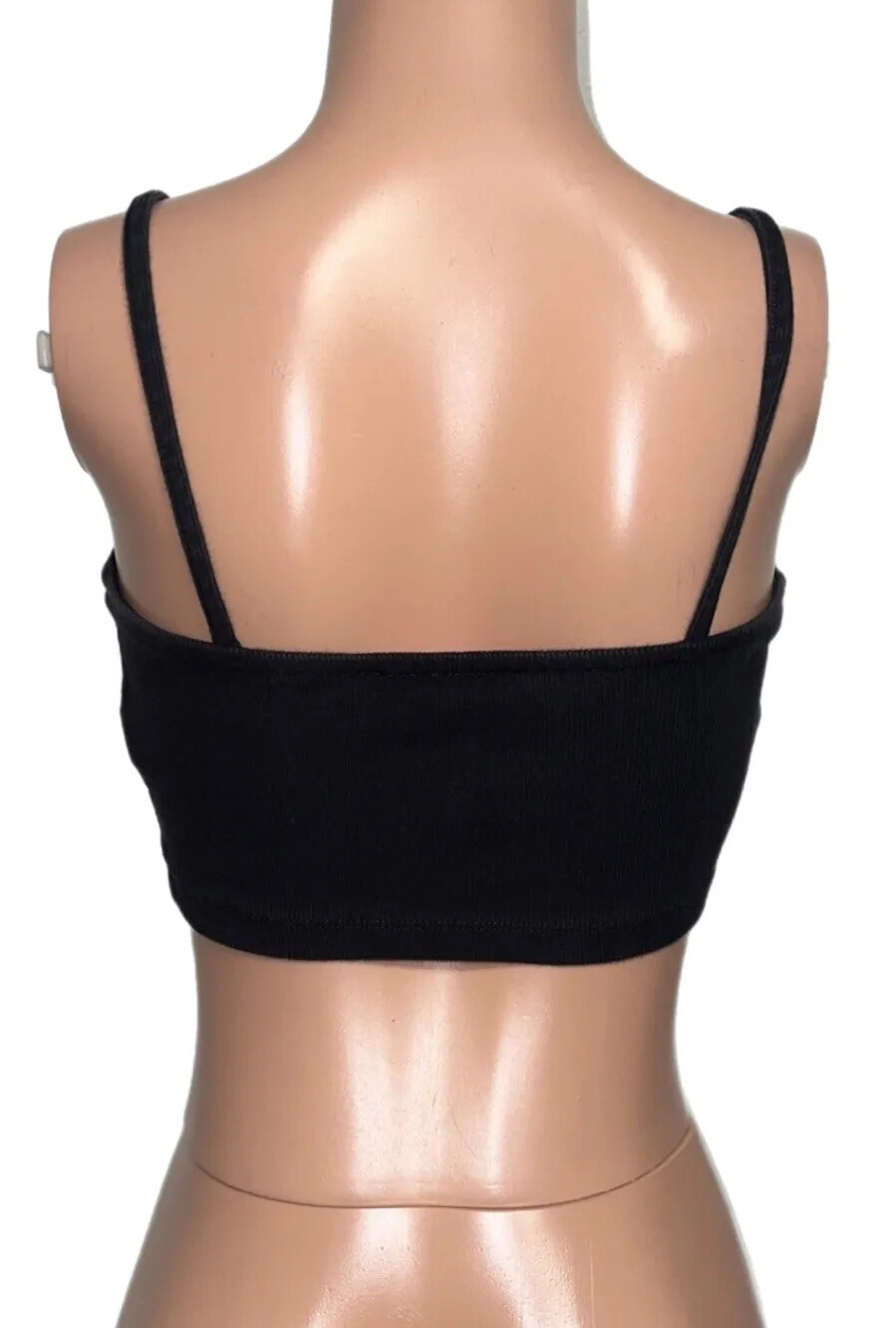 Forever 21 Black embellished Rhinestone Logo Barbie Mattel 2020 crop Top S Great