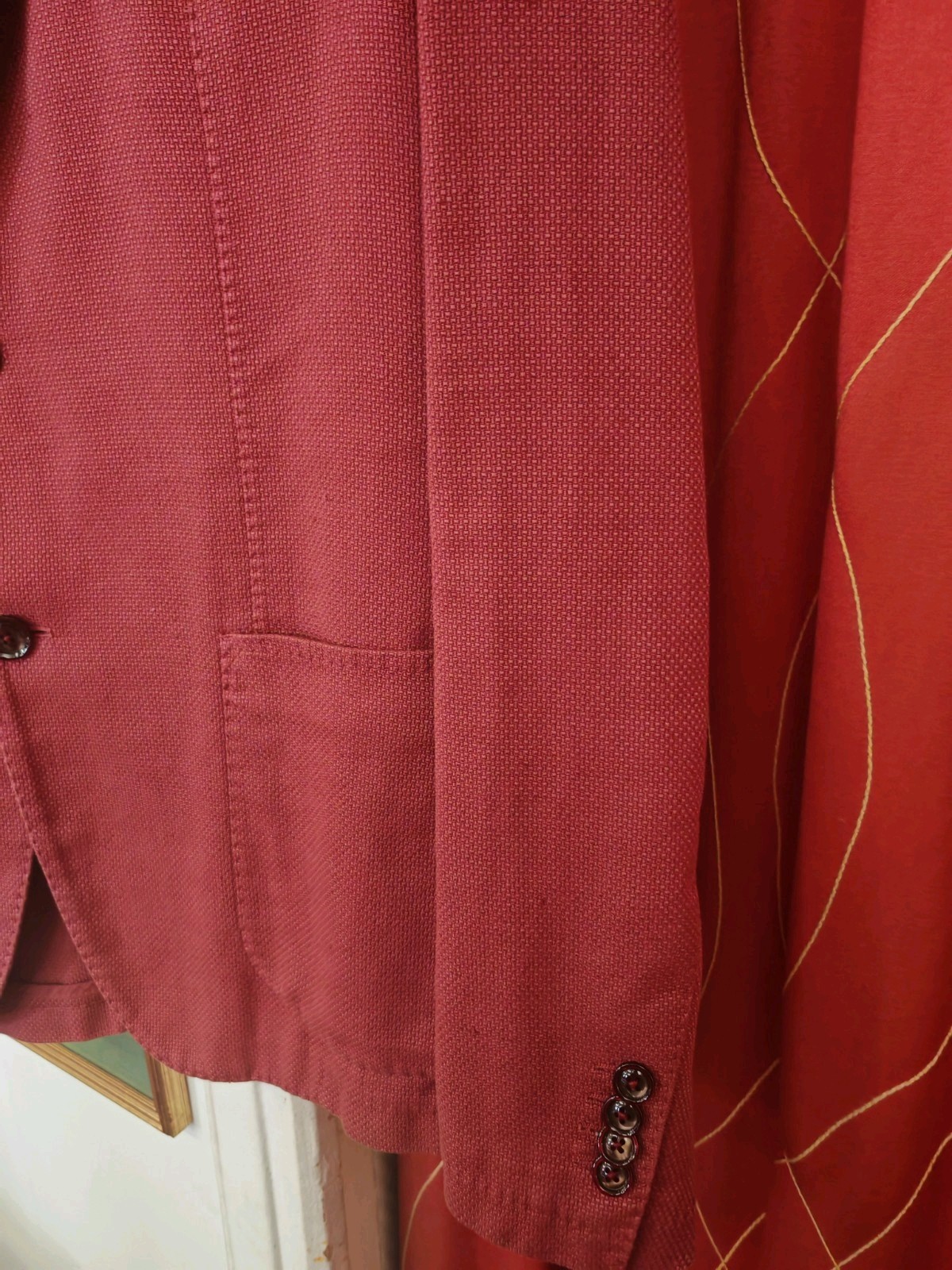 TAGLIATORE 700€ Men’s Blazer Jacket Linen & Cotton Size EU52 ( L ) Made in Italy