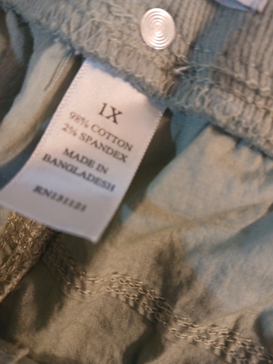 DASH CAPRI’S ELASTIC WAIST & LEGS, SAGE GREEN IN WOMEN’S SIZE 1X NWOT
