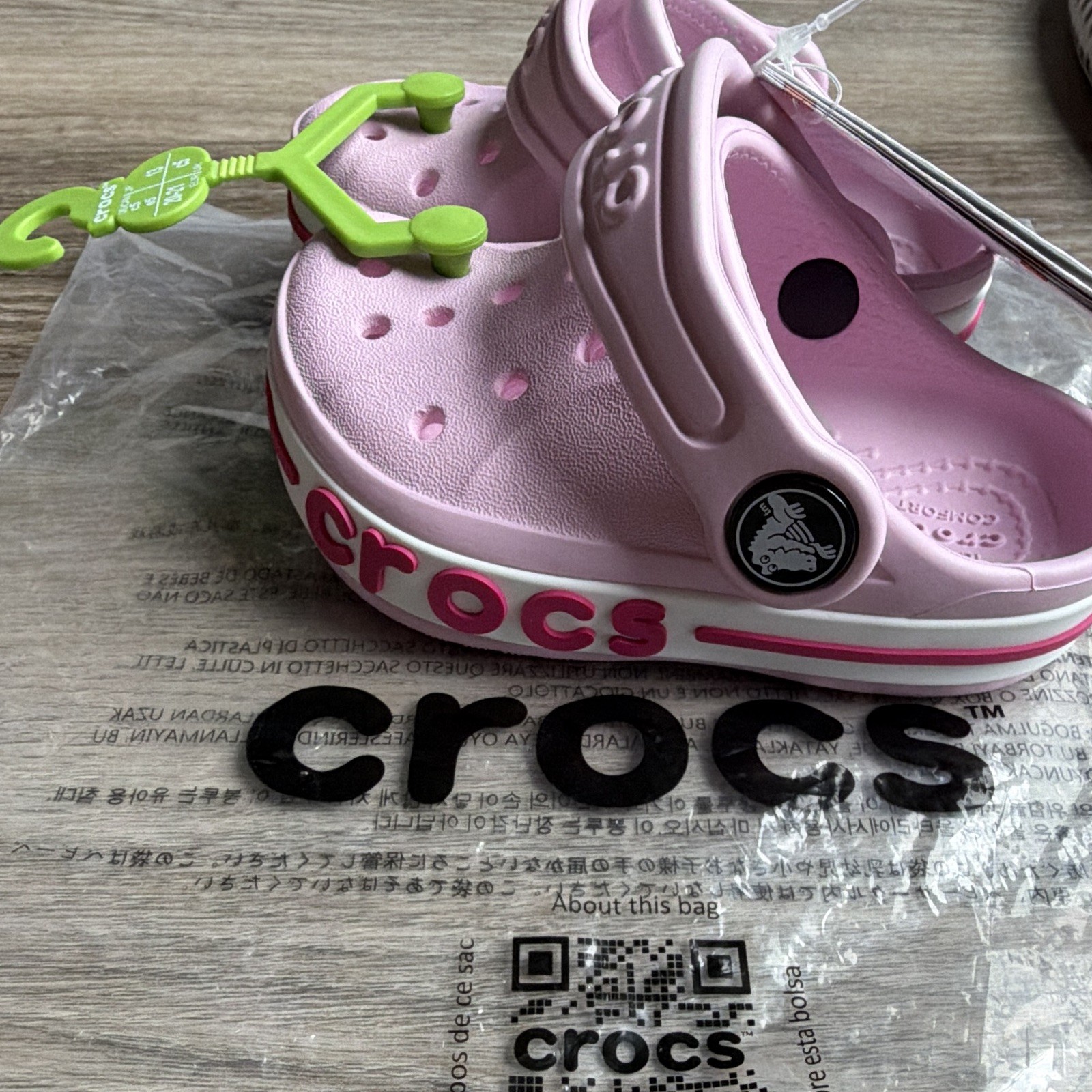Crocs Bayaband Clog Kids Pink Adjustable Strap US 5 EU 20-21 207018-6TG